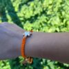 Orange Flower Charm Macrame Bracelet
