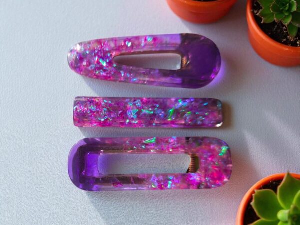 Violet Crystal Burst Hairclips