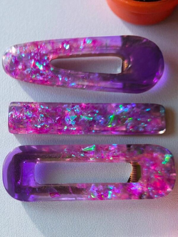 Violet Crystal Burst Hairclips