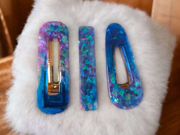 Blue Tide Sparkle Hairclips