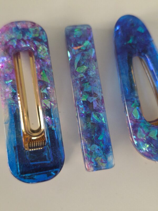 Blue Tide Sparkle Hairclips
