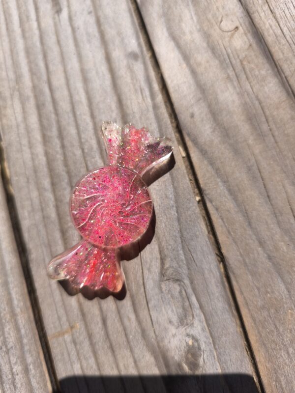Pink candy brooch
