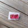 Rectangle pink mini earrings