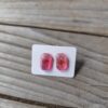 Emerald cut pink mini earrings
