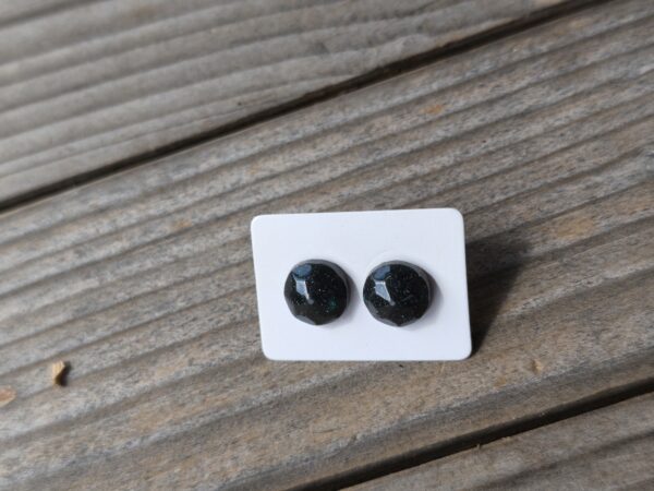 Black circle mini earrings
