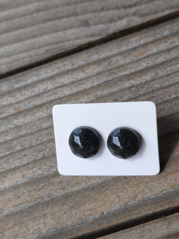 Black circle mini earrings