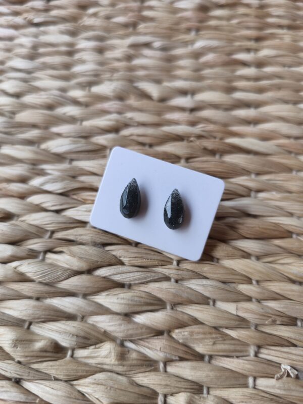 Tiny black drops earrings