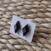 Black rectangle mini earrings