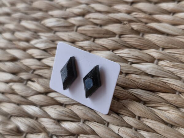 Black rectangle mini earrings