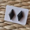 Black rectangle mini earrings