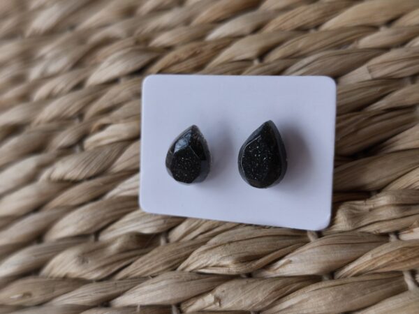 Black fat drop earrings