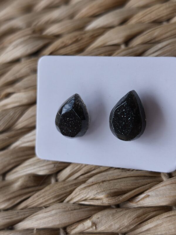Black fat drop earrings